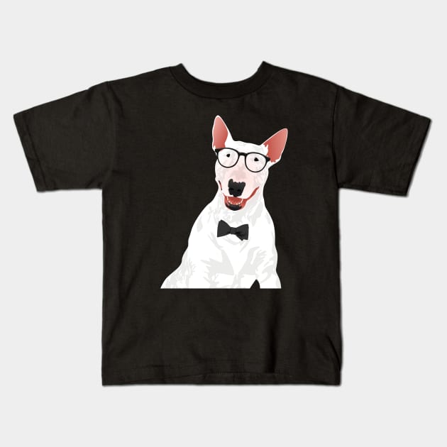 Hipster English Bull Terrier Dog T-Shirt Kids T-Shirt by riin92